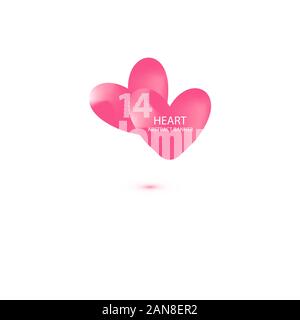Zwei Herzen abstrakt banner Sammlungen. Organische oder fließenden Formen mit Pastell neon Color Design. Verwendbar für Web, Social Media, Print, Banner, Hintergrund Stock Vektor