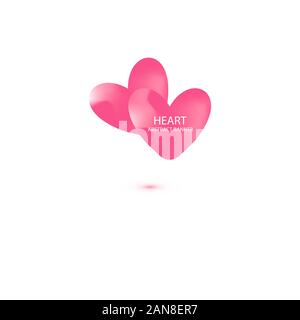 Zwei Herzen abstrakt banner Sammlungen. Organische oder fließenden Formen mit Pastell neon Color Design. Verwendbar für Web, Social Media, Print, Banner, Hintergrund Stock Vektor