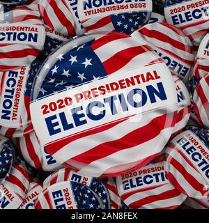 3D-Darstellung der US-Präsidentschaftswahlen. Stockfoto