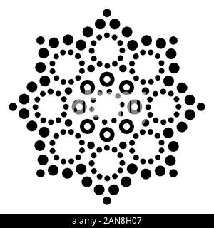 Mandala Australian dot Malerei vektor design, retro Aborigina dekorative Muster, australisches Mosaik Kunst Stock Vektor