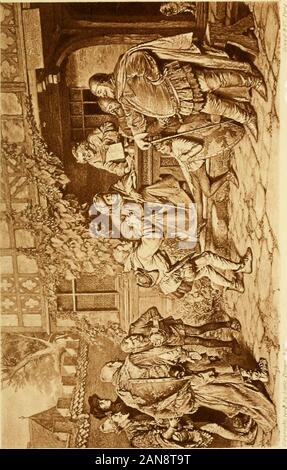 Galerie von Shakespeare Illustrationen, von gefeierten Werke der Kunst. FALSTAFF RECRUITING von Griitzner tlie Gemälde von Edward Henry IV, Teil 2, Akt, Sc. ii Ri/T?../ I. LETZTE SZENE IM LEBEN VON SIR John FALSTAFFFrom eine Radierung von George Cruikshank Henry V, Akt II, Sc. iii. Stockfoto