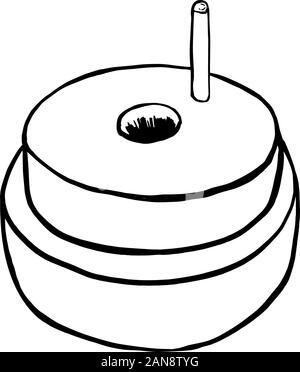 Handmillsteine für Getreide mit Griffhalter. Jahrgang. Handrealistische Zeichnung. Stock Vektor