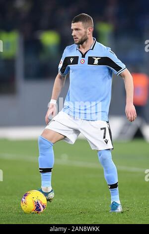 Rom, Italien. Januar 2020. Valon Berisha von SS Lazio beim italienischen Pokalspiel zwischen Lazio und Cremonese im Stadio Olimpico, Rom, Italien am 14. Januar 2020. Foto von Giuseppe Maffia. Kredit: UK Sports Pics Ltd/Alamy Live News Stockfoto