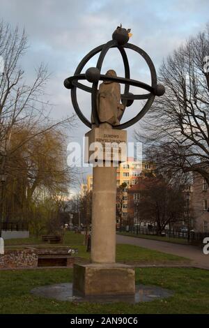 Statue zum Gedenken an Jan Heweliusz, Danzig, Polen Stockfoto