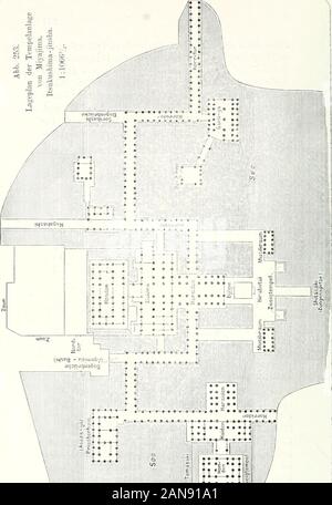 Die Architektur der Kultbauten Japans. Abb. 252. Grundriß. Kibitsu-jinja in Okayama. a&gt; Cfi ein. £ eine cc S: ^C-OL H03 CS-s Ol o (-1 ao IE o. 5 S? "- • - • - • Jlilllilillilllllllllllilllllllllllllllll^^ Trp • o • I • • • • • c • Stockfoto