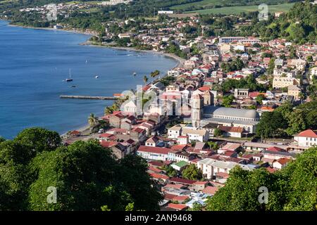 Saint-Pierre, Martinique, FWI - Blick auf die Stadt Stockfoto