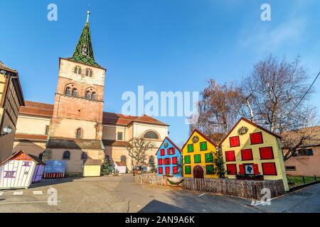 Weihnachtsdekoration in Turckheim, Elsass, Frankreich Stockfoto