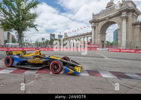 Toronto, Ontario, Kanada - 13. Juli 2019: Zach Veach Bestehen der Princes Gates in Runde 1 Am2019 Honda Toronto Indy Stockfoto