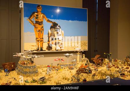 LEGO BRIKS IN FILMEN AUSSTELLUNG IN VERSAILLES, Frankreich Stockfoto