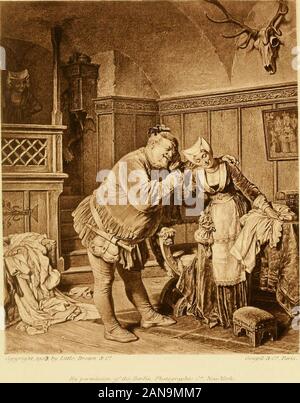 Galerie von Shakespeare Illustrationen, von gefeierten Werke der Kunst. FALSTAFF UND FRAU. FORD von der Gemälde von Edward Grutzner Die lustigen Weiber von Windsor, Act III, Sc. Krank^ IW lo fcaviV/tuHAW. ;." T. Der Korb Szene aus der Malerei von Margaret Lowe Die lustigen Weiber von Windsor, Act III, Sc. iii/: ^ip. TJ & gt; f^ein fUT Stockfoto