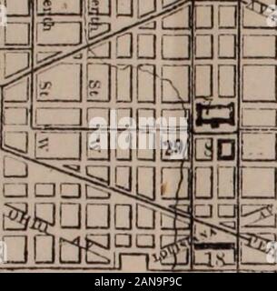 Der Keim illustrierte Hand - bookWashington und Umgebung: Ein beschreibender und historische Hand-Buch in die Hauptstadt der Vereinigten Staaten von Amerika. ra^ sijoacoaDDaEi?. 2 Arsenal, 1 } Navy Yard. 14 Marine Kaserne. 15 City Hall. 16 Gefängnis. m ei 28 Statue von Scott. 29 Medical Museum. JO Regierung Drucken Oftii} Ich Wickler Gebäude. Ji. Armory.jj Congressional Friedhof. ^^^ J | j £ j | jl: ^5^ Ich^[^ Stockfoto