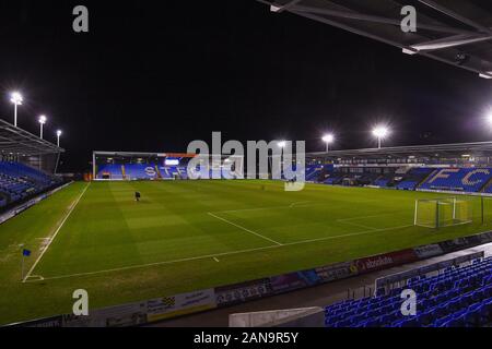 14. Januar 2020, Greenhous Meadow, Shrewsbury, England; Emirates FA Cup, Shrewsbury Town v Bristol Ort: Stadion schoss vor Kick off Credit: Gareth Dalley/News Bilder Stockfoto