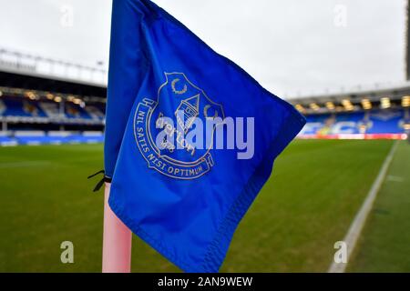 11. Januar 2020, Goodison Park, Liverpool, England; Premier League, Everton v Brighton und Hove Albion: Eine Ecke Flagge bei Goodison Park: Simon Whitehead/News Bilder Stockfoto