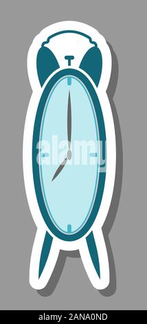 Symbol Wecker, das Timing und die Frist. Alle Objekte, Schatten und Hintergrund sind in verschiedenen Schichten. Stock Vektor