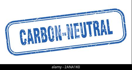 Co2-neutrale Stempel. CO2-neutralen Platz grunge blaue Schild Stock Vektor