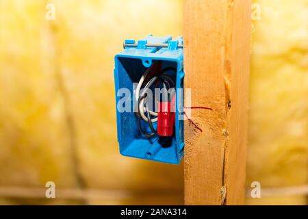 Steckdose Einfachdose während neue Konstruktion Stockfoto