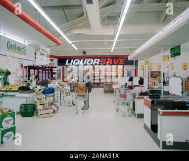 Kwik Save Supermarkt, battersea, London 1990, Großbritannien Stockfoto