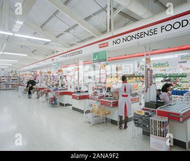 Kwik Save Supermarkt, battersea, London 1990, Großbritannien Stockfoto