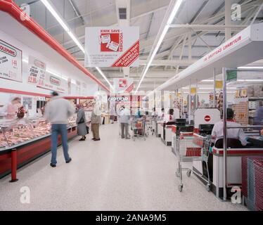 Kwik Save Supermarkt, battersea, London 1990, Großbritannien Stockfoto