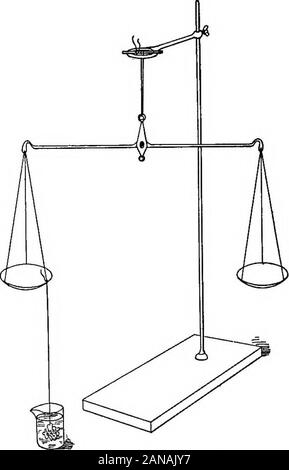 Grundlagen der medizinischen und klinischen chemistryWith Laborübungen palettengewichtvon der verdrängten Flüssigkeit ist. Daher ist das Gewicht eines Körpers in Wasser whenweighed verliert ist das Gewicht der eigenen Volumen von Wasser, Beschaffen eine leichte Fläschchen oder eine kleine Flasche mit 5 oder 10 cc. (L oder 2 drams) Kapazität, um einen Kratzer auf den Hals mit einer Datei und Wiegen. Füllen mit Wasser zu thescratch und Wiegen, abzueglich des Gewichts der Durchstechflasche, (a) Füllen againwith etwas Flüssigkeit, wie Alkohol, leichter als Wasser und Wiegen, Abzug dasgewicht der Durchstechflasche. Das Gewicht des vialful von Alkohol Teilen Sie durch die palettengewichtvon Die vialful von Wasser. Die r Stockfoto