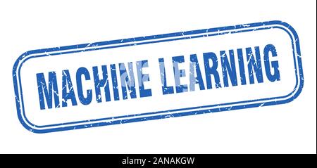 Machine Learning Stempel. Machine learning Square grunge blaue Schild Stock Vektor