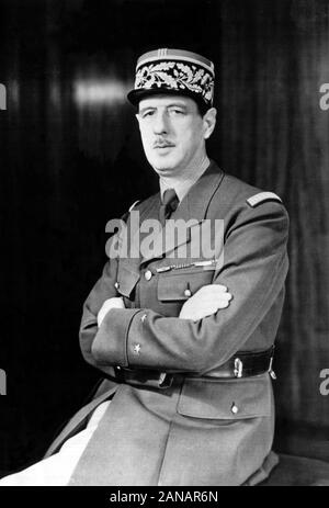 CHARLES DE GAULLE (1890-1970), französischer Offizier und mehr über 1940 Stockfoto