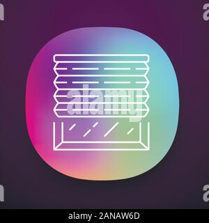 Plissee App Symbol. Zelluläre Schattierungen. Büro Jalousien. Rollläden. Interior Design, Wohnkultur Shop. UI/UX-Benutzeroberfläche. Web oder Mobil Stock Vektor