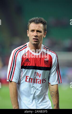 Mailand, Italien, 09. September 2011,'' San Siro Stadion, schweren Fußball-Meisterschaft ein 2011/2012, AC Mailand - SS Lazio: Antonio Cassano vor dem Spiel. Stockfoto