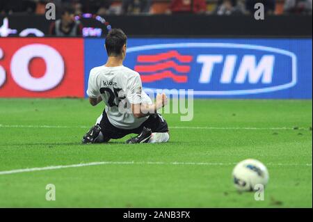 Mailand, Italien, 09. September 2011,'' San Siro Stadion, schweren Fußball-Meisterschaft ein 2011/2012, AC Mailand - SS Lazio: Miroslav Klose feiert, nachdem das Ziel Stockfoto