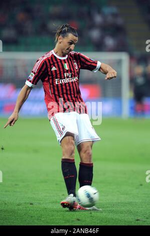 Mailand, Italien, 09. September 2011,'' San Siro Stadion, schweren Fußball-Meisterschaft ein 2011/2012, AC Mailand - SS Lazio: Zlatan Ibrahimovic in Aktion während des Spiels Stockfoto