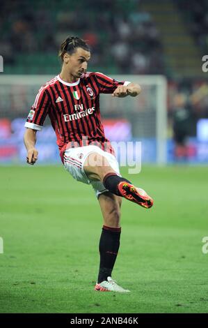 Mailand, Italien, 09. September 2011,'' San Siro Stadion, schweren Fußball-Meisterschaft ein 2011/2012, AC Mailand - SS Lazio: Zlatan Ibrahimovic in Aktion während des Spiels Stockfoto