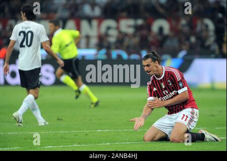 Mailand, Italien, 09. September 2011,'' San Siro Stadion, schweren Fußball-Meisterschaft ein 2011/2012, AC Mailand - SS Lazio: Zlatan Ibrahimovic während des Spiels Stockfoto