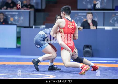 Roma, Italien, 16. Jan 2020, Jia lange (Cina) während 1° Ranking Reihe internationale Turnier - Tag 2 - Ringen - Credit: LPS/Luigi Mariani/Alamy leben Nachrichten Stockfoto