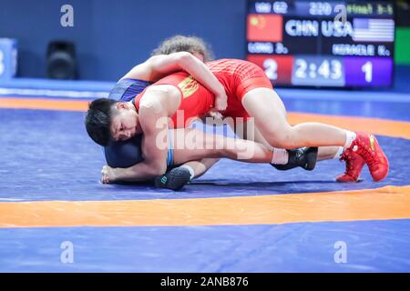 Roma, Italien. 16 Jan, 2020. jia Lange (Cina) während 1° Ranking Reihe internationale Turnier - Tag 2, Wrestling in Roma, Italien, 16. Januar 2020 Credit: Unabhängige Fotoagentur/Alamy leben Nachrichten Stockfoto