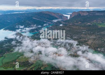 Terradets Reservoir, Noguera Pallaresa, Neufchâteau, Pre-Pyrenees, Lleida, Katalonien, Spanien, Europa Stockfoto