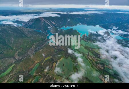 Terradets Reservoir, Noguera Pallaresa, Neufchâteau, Pre-Pyrenees, Lleida, Katalonien, Spanien, Europa Stockfoto