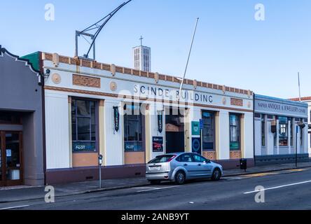 Art déco-Gebäude, dem ehemaligen Scinde Scinde Lodge masonic Hall, von Williams und Westerholm, 1932, Napier, Hawke's Bay, North Island, Neuseeland Stockfoto