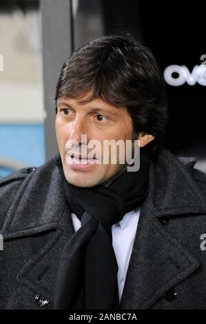 Mailand, Italien, 06. Januar 2011, 'G.' Meazza San Siro Stadion, Campionato di Calcio Seria A 2010/2011, FC Inter-SSC Napoli: Der Inter Trainer Leonardo vor dem Spiel. Stockfoto