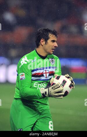 Mailand, Italien, 24. Oktober 2010, 'G.' Meazza San Siro Stadion, schweren Fußball-Meisterschaft ein 2010/2011, FC Inter-UC Sampdoria: Gianluca Curci in Aktion während des Spiels Stockfoto