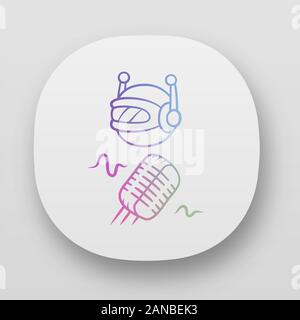 Voice bot Symbol der App. Spracherkennung. Voicebot. Verbale Computing Service. Software Programm. Künstliche Intelligenz. UI/UX-Benutzeroberfläche. Web oder mob Stock Vektor