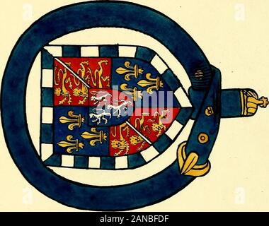 Fac simile eines zeitgenössischen Rolle mit dem Namen und dem Wappen der souveränen und der geistlichen und weltlichen Altersgenossen, die im Parlament saß am Westminster am 5. Februar das sechste Jahr der Regierung des Königs Heinrich der Achte, anno Domini, 1515 in den Besitz von Thomas Willement. Ist. - Stockfoto