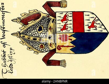 Fac simile eines zeitgenössischen Rolle mit dem Namen und dem Wappen der souveränen und der geistlichen und weltlichen Altersgenossen, die im Parlament saß am Westminster am 5. Februar das sechste Jahr der Regierung des Königs Heinrich der Achte, anno Domini, 1515 in den Besitz von Thomas Willement. Ist Stockfoto