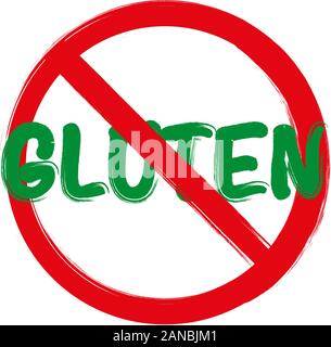 Glutenfreie Label. Nahrungsmittelintoleranz Symbole. Vector Illustration Stock Vektor