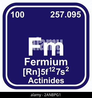 Fermium Periodensystem der Elemente Vektor-Illustration eps 10 Stock Vektor