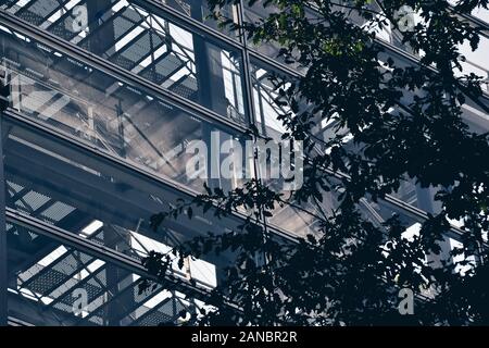 Detail des Glases in der Fondation Cartier Stockfoto