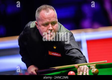 LONODN, VEREINIGTES KÖNIGREICH. 16 Jan, 2020. John Higgins sieht bei Dafabet Masters Meisterschaften - Tag 3 im Alexander Palace am Donnerstag, 16. Januar 2020 im LONODN ENGLAND enttäuscht. Credit: Taka G Wu/Alamy leben Nachrichten Stockfoto