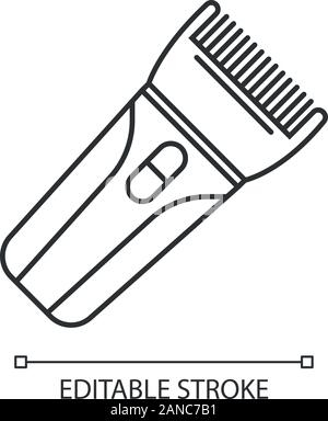 Haarschneider lineare Symbol. Elektrische Haar Trimmer. Restaurantbesuche Maschine. Professionelle man Hairstyling. Dünne Linie Abbildung. Kontur Symbol. Vektor iso Stock Vektor