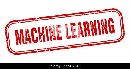Machine Learning Stempel. Machine learning Square grunge rote Zeichen Stock Vektor