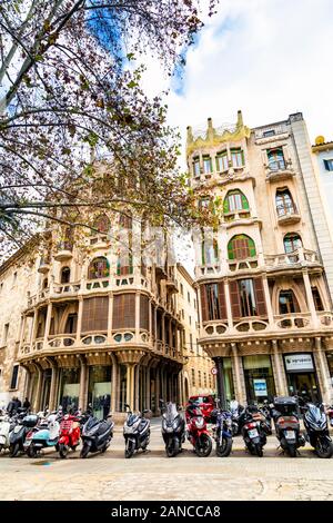 Historisches Jugendstil Wohnung Gebäude kann Casasayas, Mallorca, Spanien Stockfoto