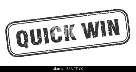 Quick Win Stempel. Quick Win square grunge Schwarz anmelden Stock Vektor